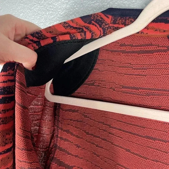 MISOOK Orange Open Front Blazer Cardigan Jacket Womens S Shoulder Pads - Picture 3 of 8